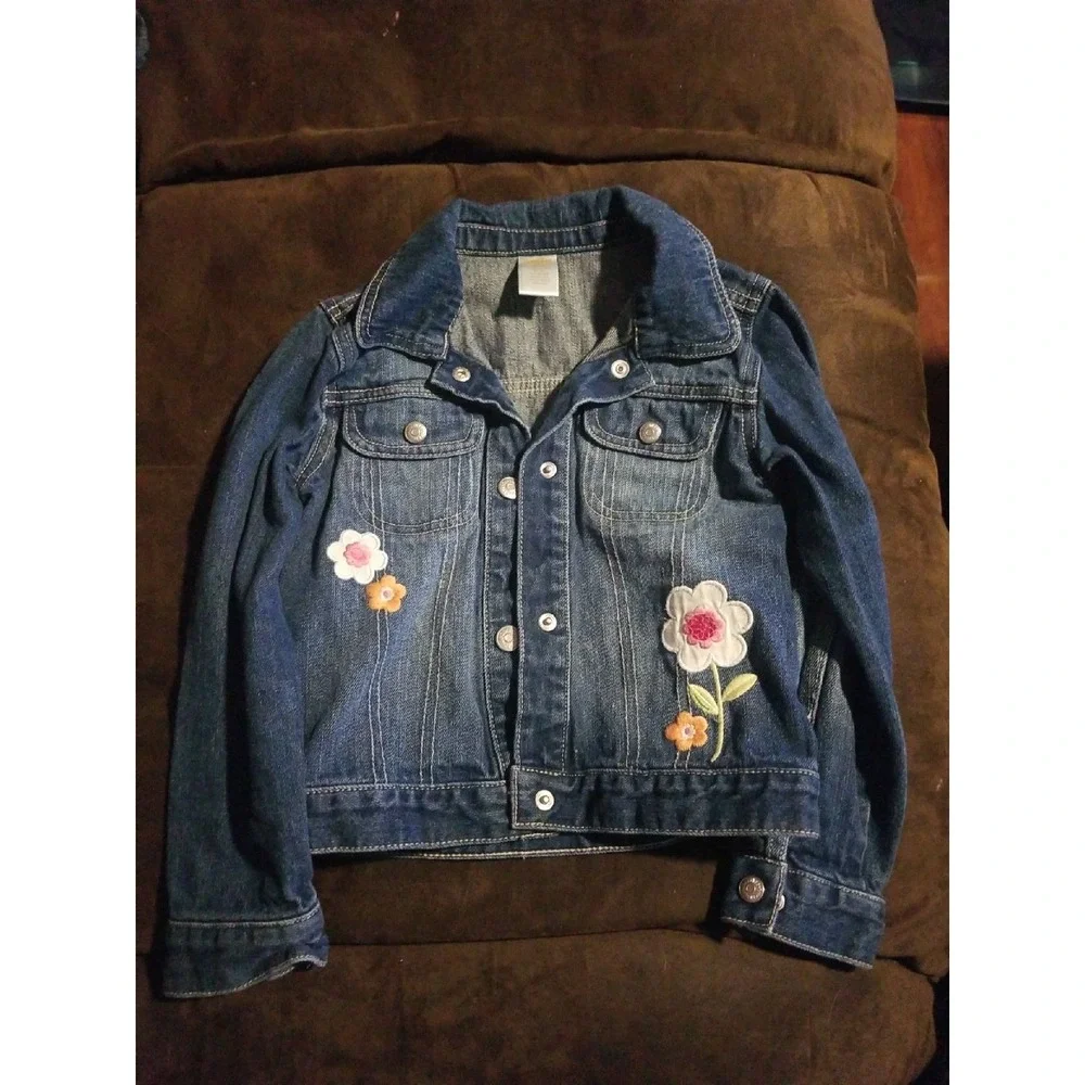 Jean Jacket gymboree rainbow cabana size small floral‎